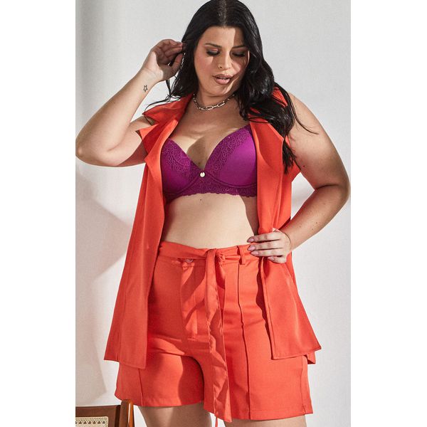 CONJUNTO PLUS SIZE EM RENDA COM BOJO - SIDERAL