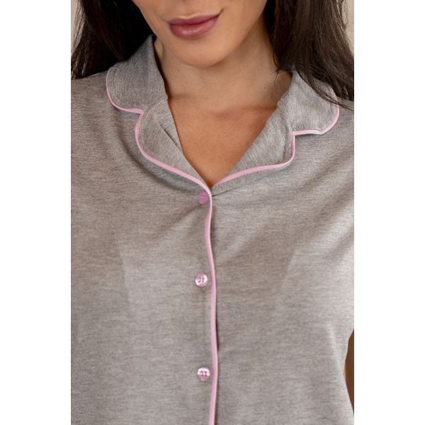 PIJAMA AMERICANO - MESCLA/ROSA