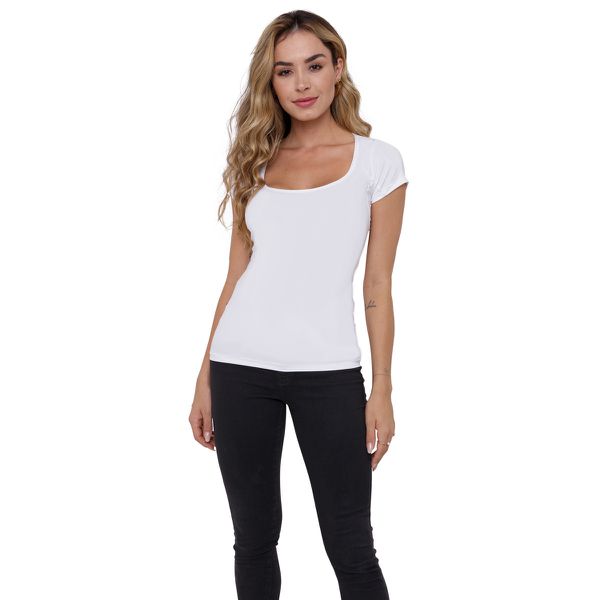 KIT 5 CAMISETAS FEMININA BRANCO - Anti Suor Skin Shirt Clássica 