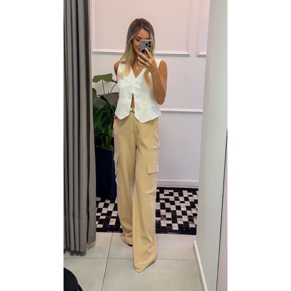 Calça Cargo Bege