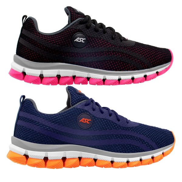 Combo 2 Pares Tênis Ascension Lege 21 - Marinho e Laranja/ Preto e Pink