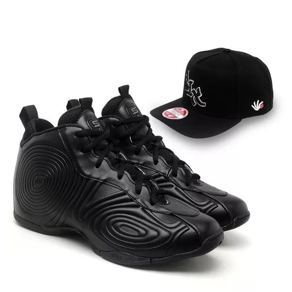 Tenis Six Street Vision - Preto TAMANHO ESPECIAL + Boné