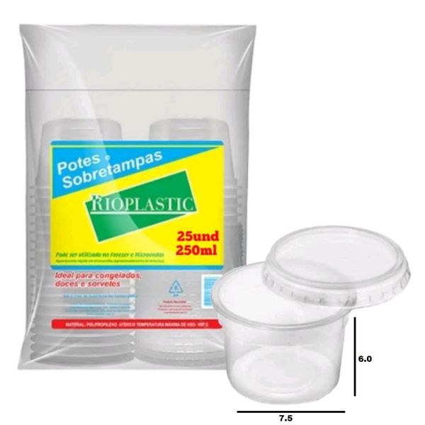 POTE REDONDO 0250G RIOPLASTIC - PCTE 25 UNID 