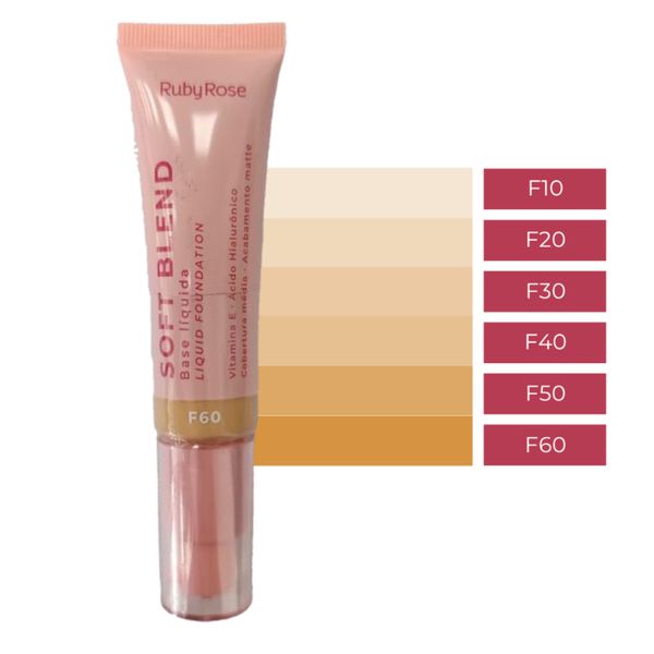 Base Líquida Soft Blend- Cor F30 - Ruby Rose linha Rosa