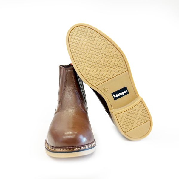 Botina lida Solagro Masculina em Couro Marrom