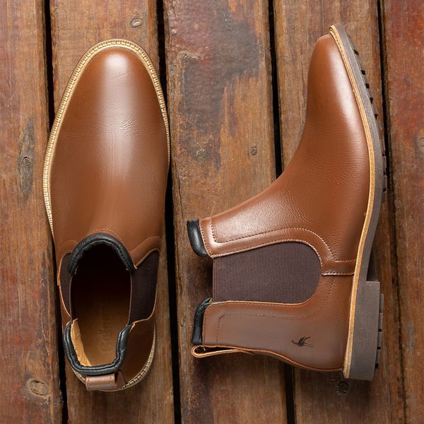 Botina Chelsea Arizona Solagro Masculina em Couro Marrom Escuro