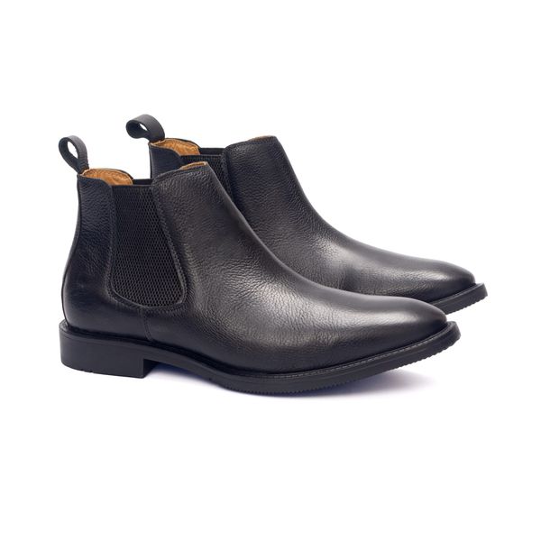 Botina Chelsea Colorado Solagro Masculina em Couro Preto