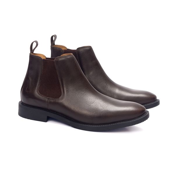 Botina Chelsea Colorado Solagro Masculina em Couro Café