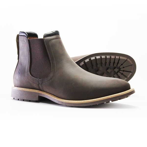 Botina Chelsea Crazy Horse Solagro Masculina em Couro Tabaco