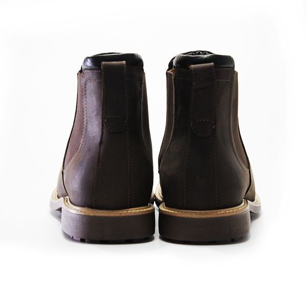 Botina Chelsea Crazy Horse Solagro Masculina em Couro Tabaco