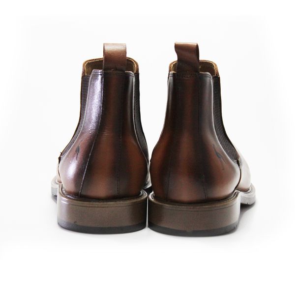 Botina Chelsea Oxford Solagro Masculina em Couro Castanho 