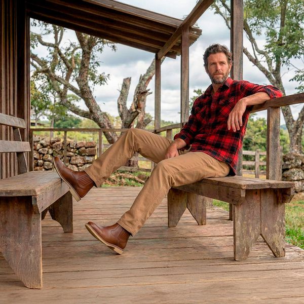 Botina lida Solagro Masculina em Couro Marrom