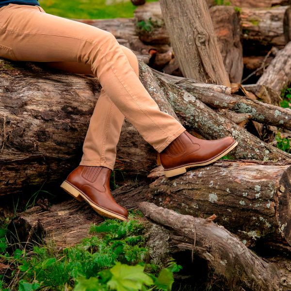 Botina lida Solagro Masculina em Couro Marrom