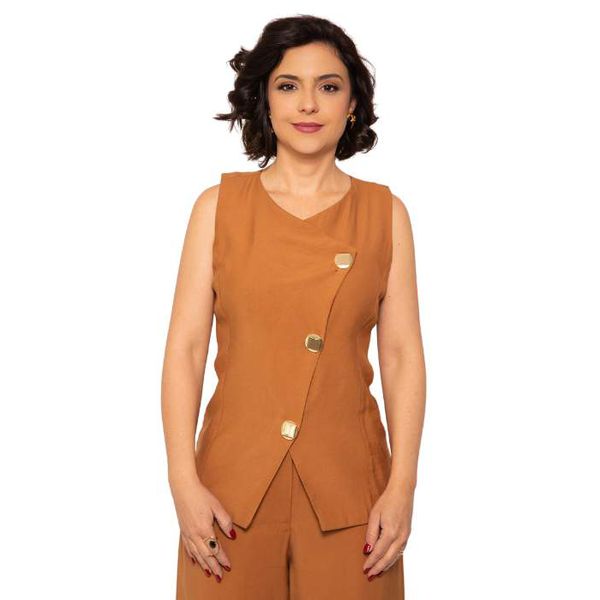 Colete Irregular Marina Castanho