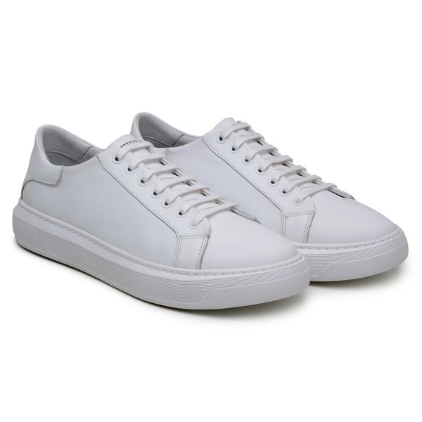 Tênis Casual Comfort Stepper Chicago Couro Branco 