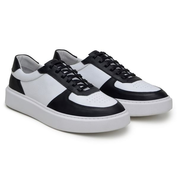 Tênis Casual Comfort Stepper Boston Couro Legítimo Preto 