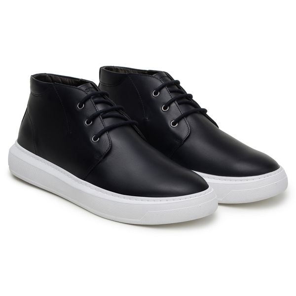 Bota Casual Comfort Stepper Detroit Couro Preto 