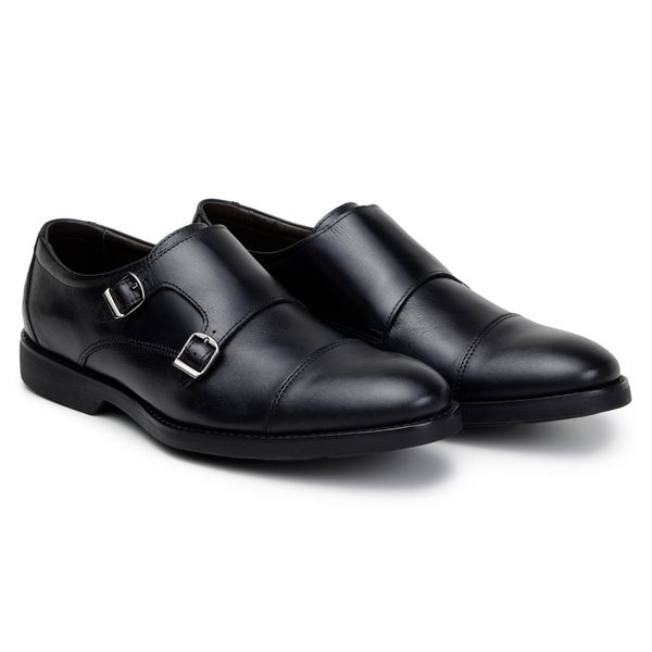 Sapato Masculino Monk Strap Salerno Couro Preto 