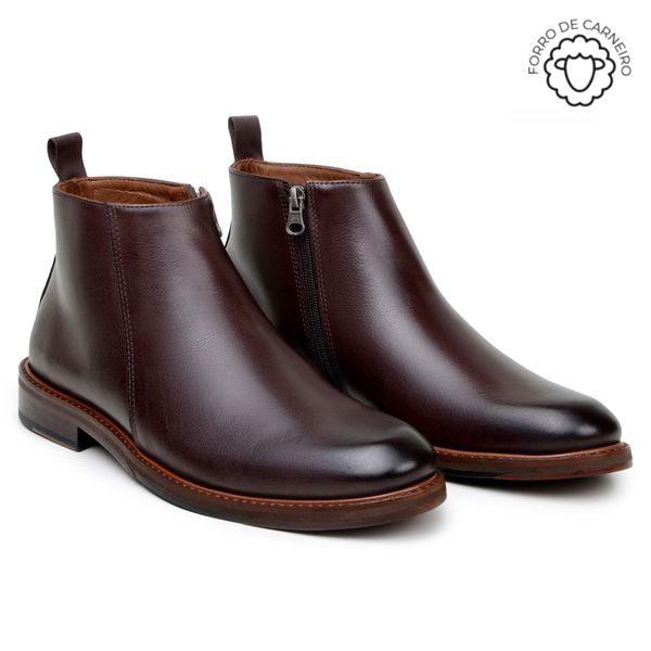 Bota Masculina Ankle Boot Tulsa Couro Chocolate