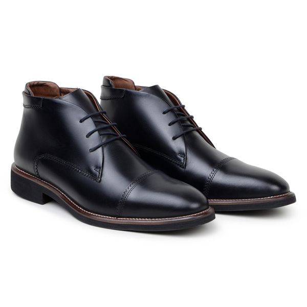 Bota Masculina Ankle Boot Milan Couro Preto