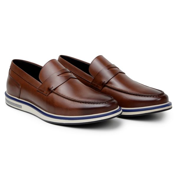 Sapato Loafer Moscou Couro Havana