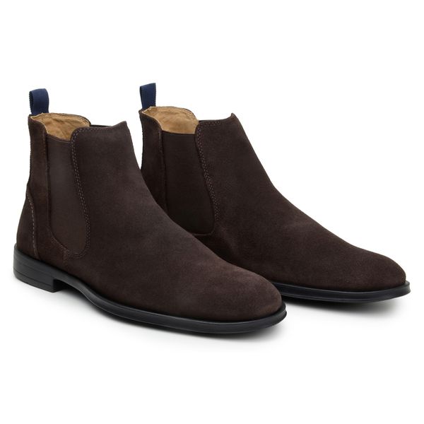 Bota Masculina Berlim Chelsea Camurça Café