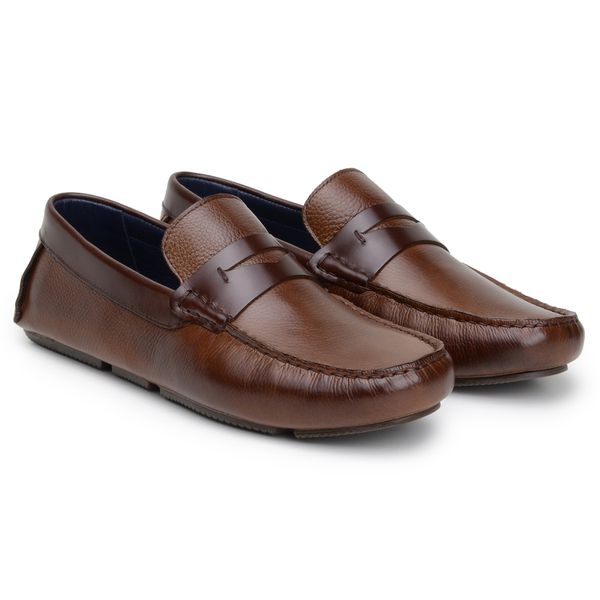 Mocassim Masculino Sopraffino Drive Couro Havana