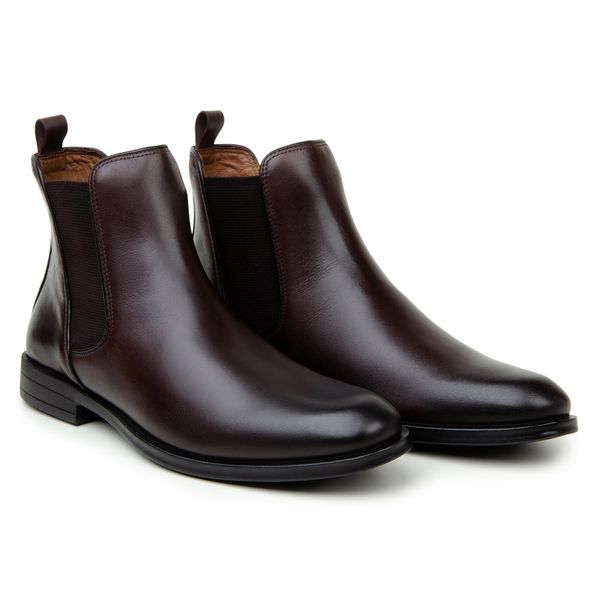 Bota Masculina Chelsea Munique Couro Chocolate