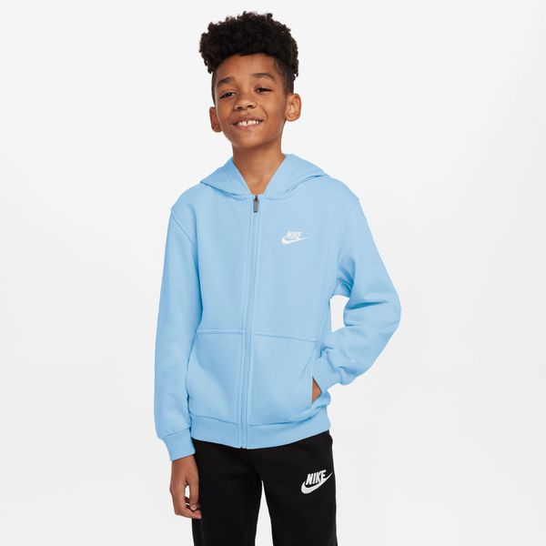 Blusão Moletom Nike Club Fleece Infantil - Azul -... - SOU ESPORTES