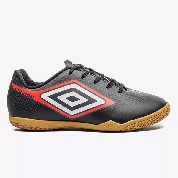 Chuteira Futsal Umbro Cannon Unissex - Preto+Verme... - SOU ESPORTES