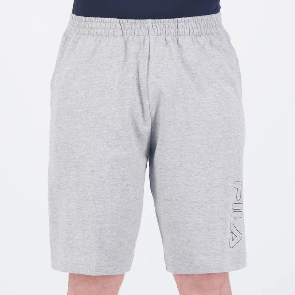 Bermuda Fila Practical Logo Outline Cinza Mescla -... - SOU ESPORTES