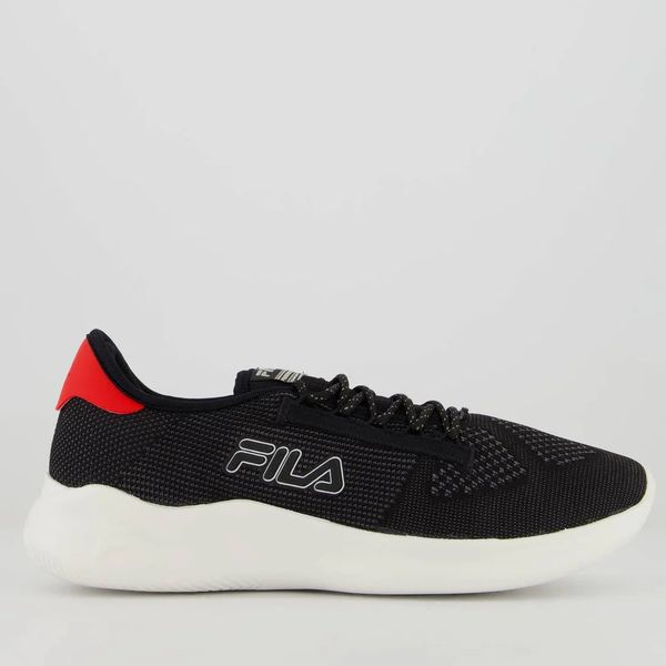 Tênis Fila Clip Masculino - Preto+Vermelho - 1356 - SOU ESPORTES