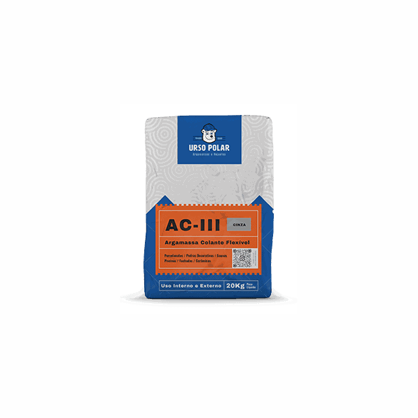 ARGAMASSA COLANTE ACIII CINZA 20KG - URSO POLAR