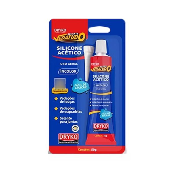 SILICONE ACÉTICO INCOLOR VEDATUDO 50G DRYKO