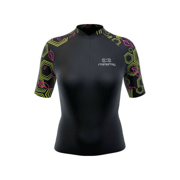 Camisa Manga Curta Marcio May Feminina Black Geometric Preto/amararelo