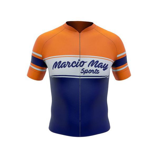 Camisa Manga Curta Marcio May Masculina Sport Deep Vintage Laranja/azul