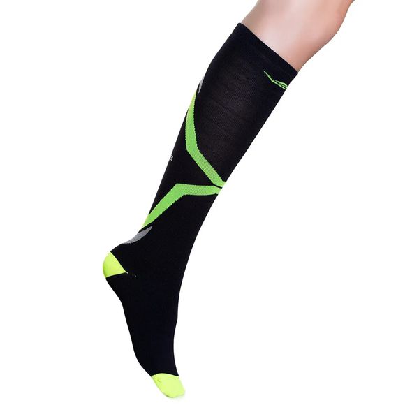 Meia Compressao Elite Fem 34-39 Preto/verde