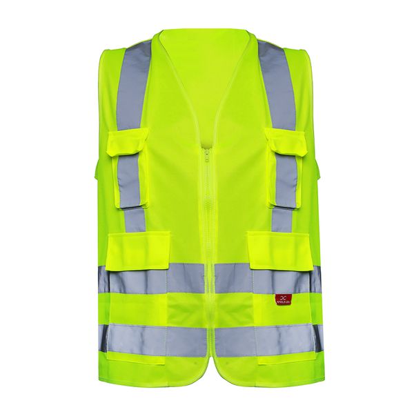 COLETE REFLETIVO AMARELO FLUORESCENTE - 4 BOLSOS