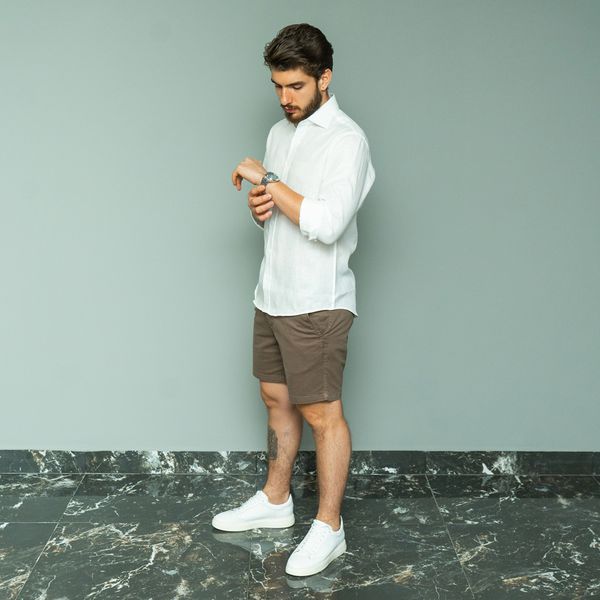 Camisa social branca linho top