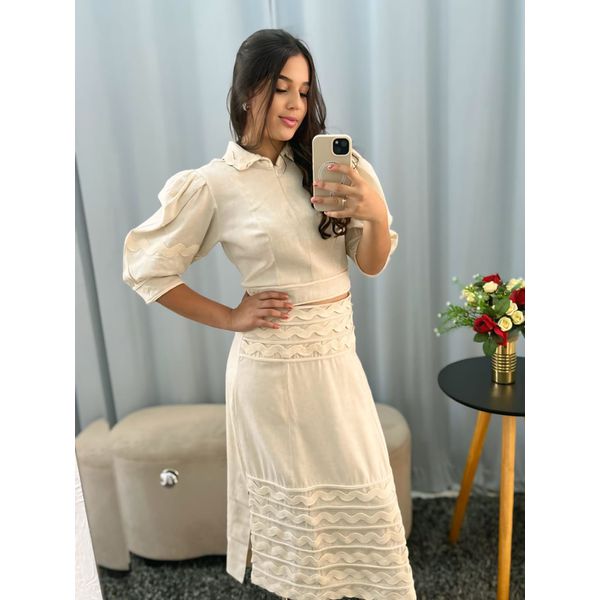 BLUSA LINHO BORDADA 