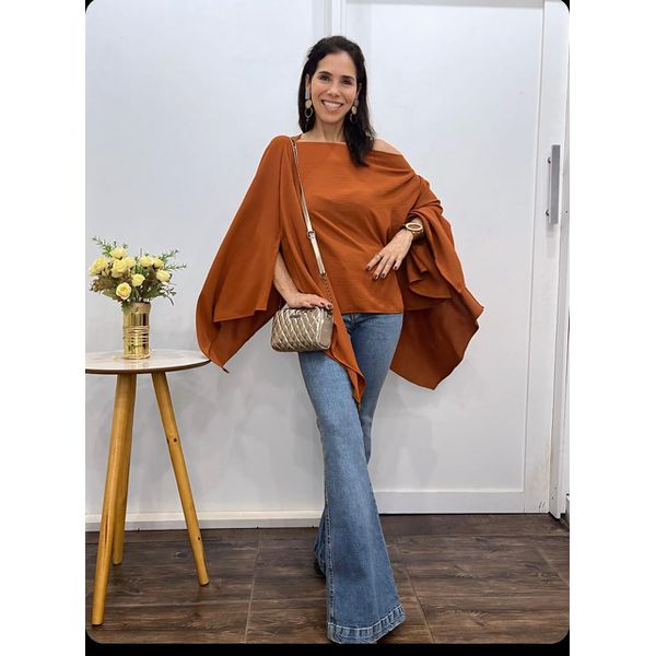 Blusa Capa Terra Cota