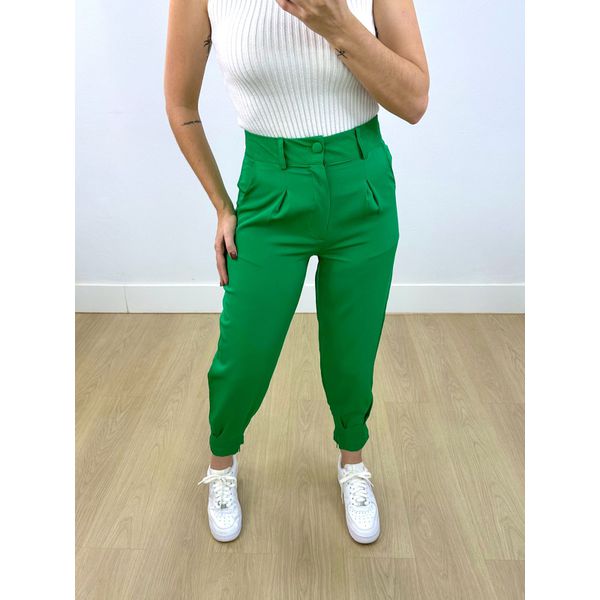 Calça Nina Alfaiataria Verde Bandeira