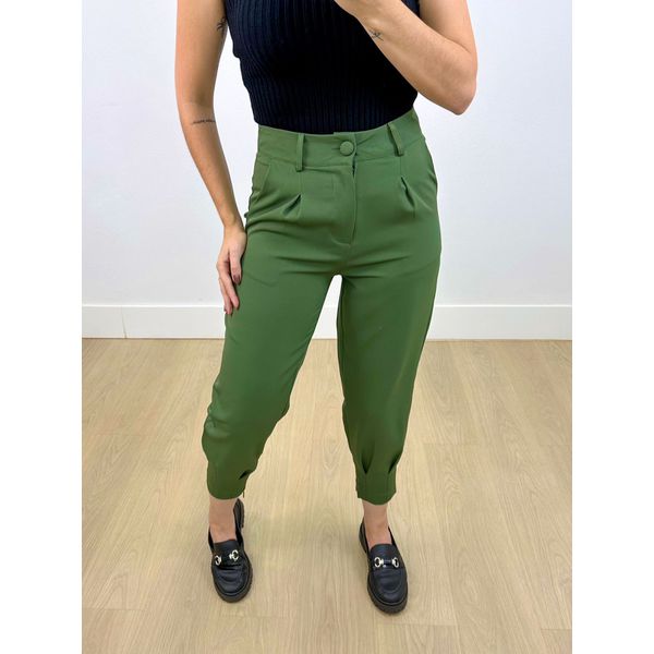 Calça Nina Alfaiataria Verde Militar