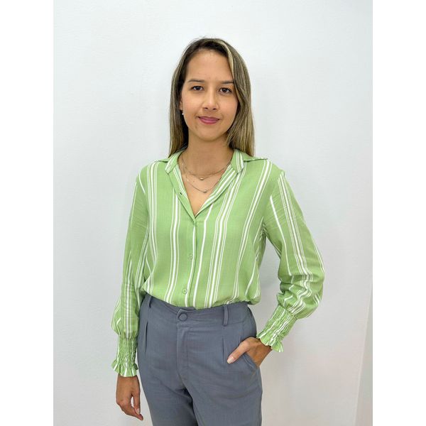 Camisa Fernanda Listrada Verde