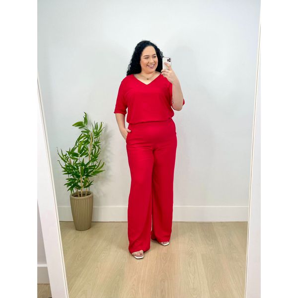 Conjunto Fernanda Plus Liso Vermelho