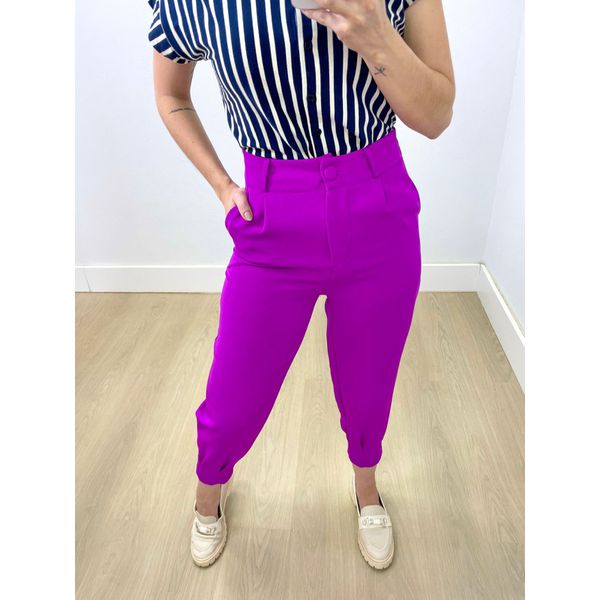 Calça Cenoura Alfaiataria Thaís Fúcsia