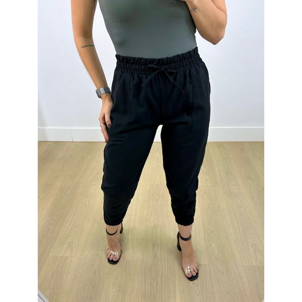 Calça Jogger Linho Preto