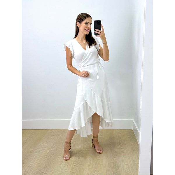 Vestido Midi Envelope Branco