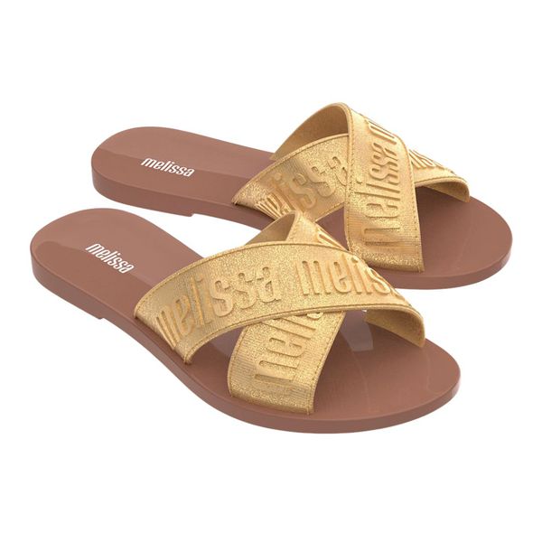 Melissa M Lover Slide Marrom/Ouro