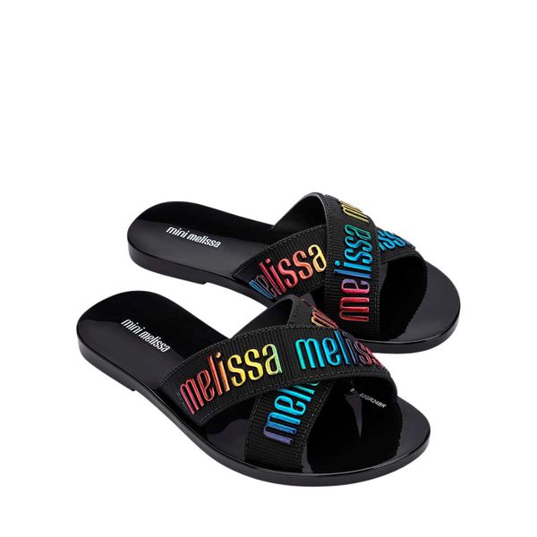 Mini Melissa M Lover Slide Infantil Preto